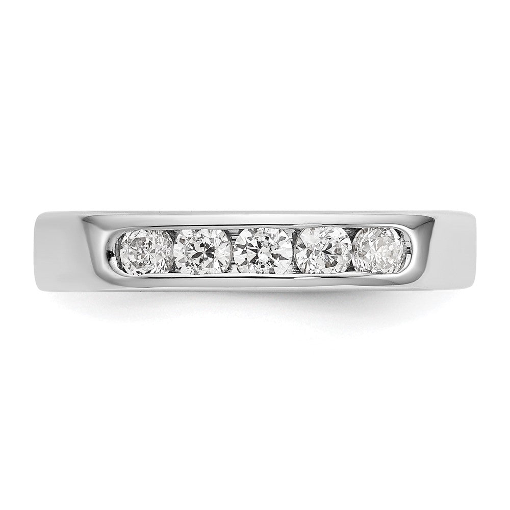 0.45ct. CZ Solid Real 14K White Gold 5-2.8mm Stone Channel Wedding Band Ring