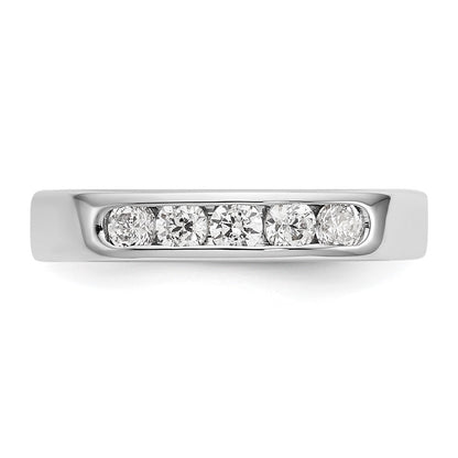 0.45ct. CZ Solid Real 14K White Gold 5-2.8mm Stone Channel Wedding Band Ring