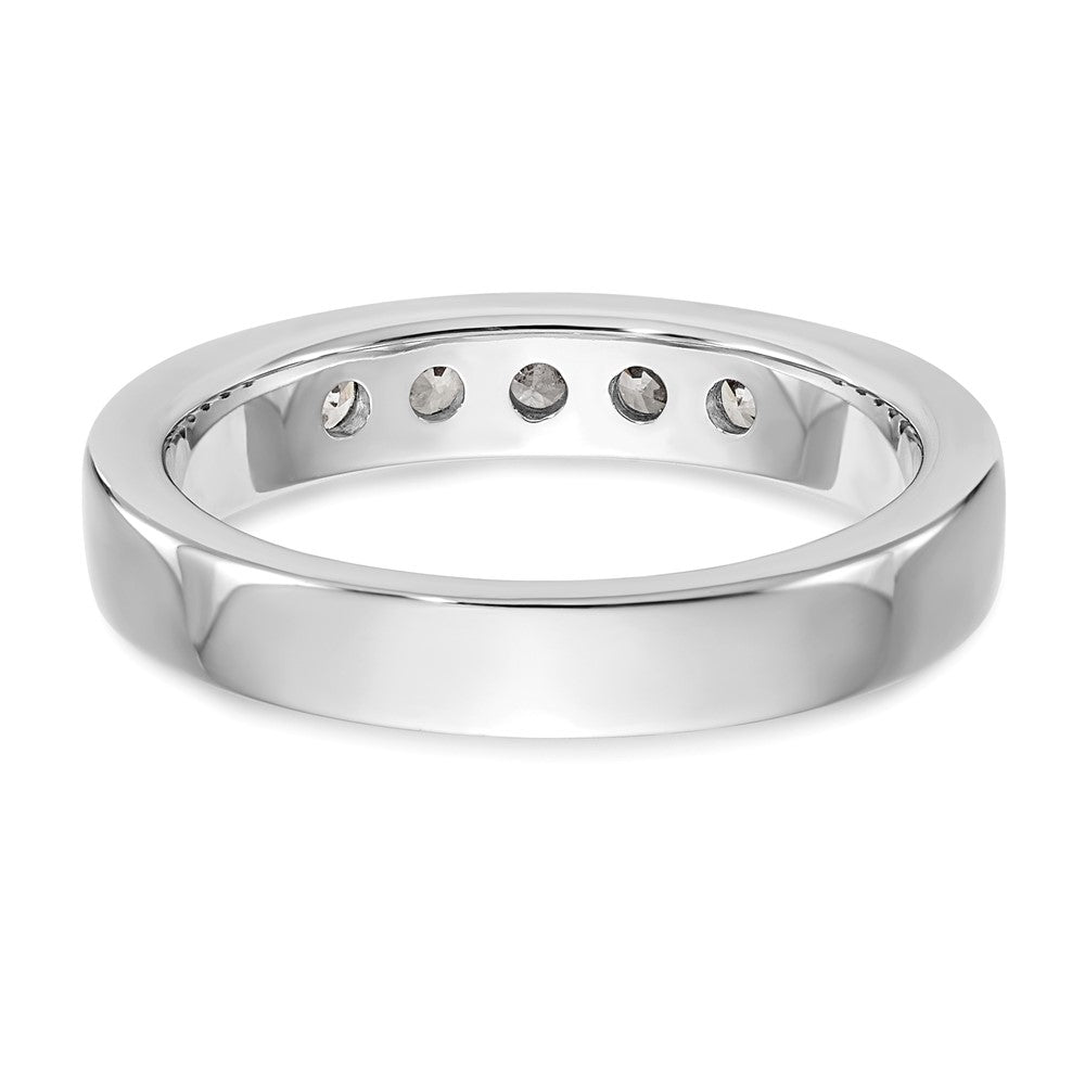0.45ct. CZ Solid Real 14K White Gold 5-2.8mm Stone Channel Wedding Band Ring
