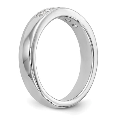 0.45ct. CZ Solid Real 14K White Gold 5-2.8mm Stone Channel Wedding Band Ring