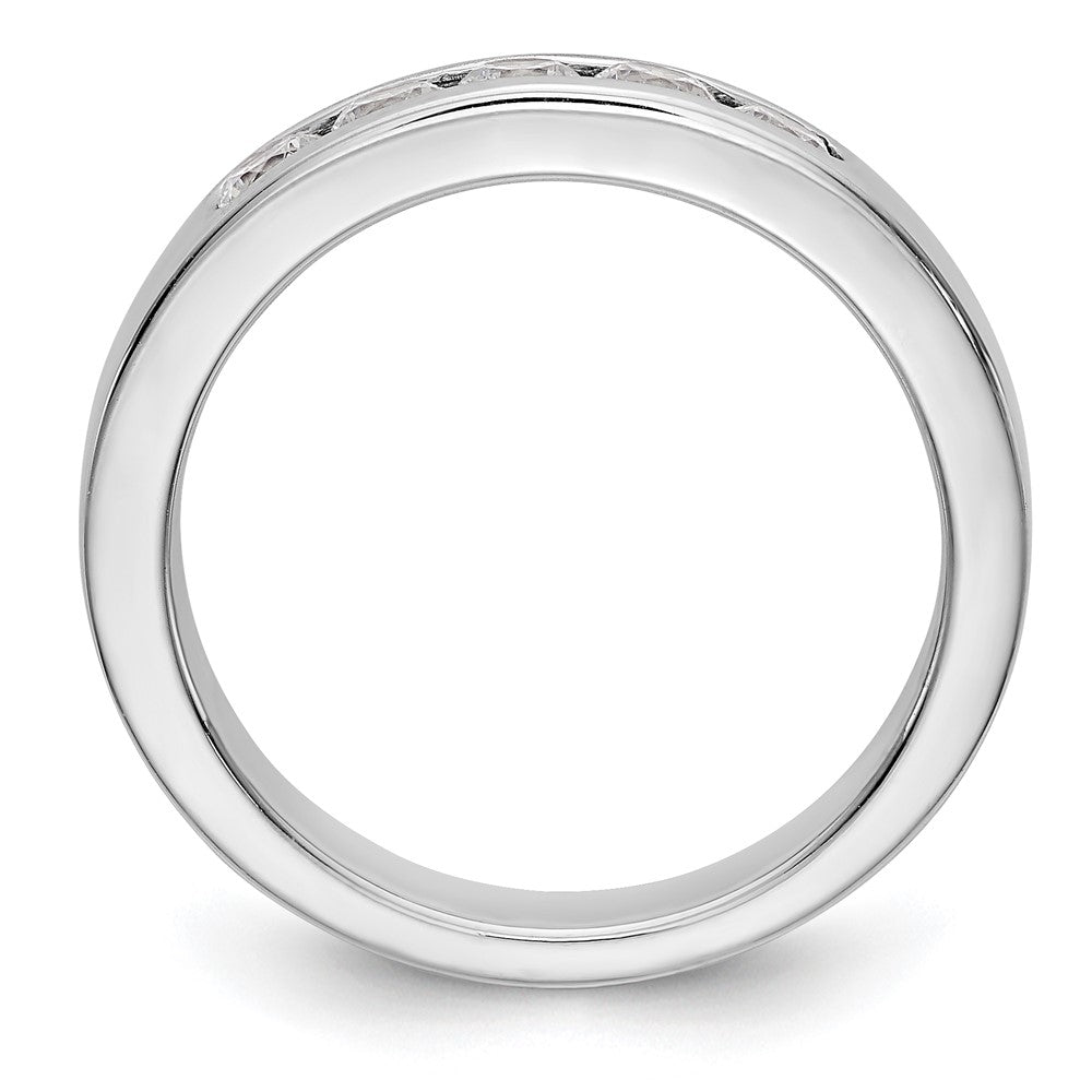 0.47ct. CZ Solid Real 14K White Gold 5-Stone Channel Wedding Band Ring