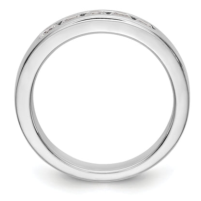 0.47ct. CZ Solid Real 14K White Gold 5-Stone Channel Wedding Band Ring