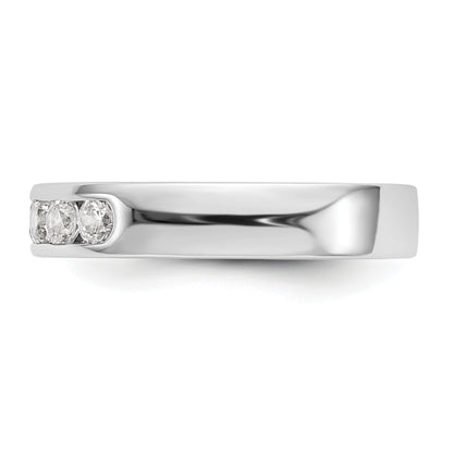 0.47ct. CZ Solid Real 14K White Gold 5-Stone Channel Wedding Band Ring