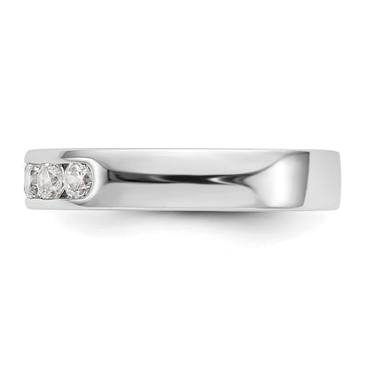 0.47ct. CZ Solid Real 14K White Gold 5-Stone Channel Wedding Band Ring