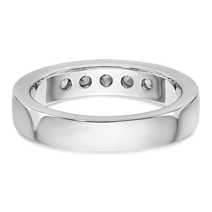 0.47ct. CZ Solid Real 14K White Gold 5-Stone Channel Wedding Band Ring