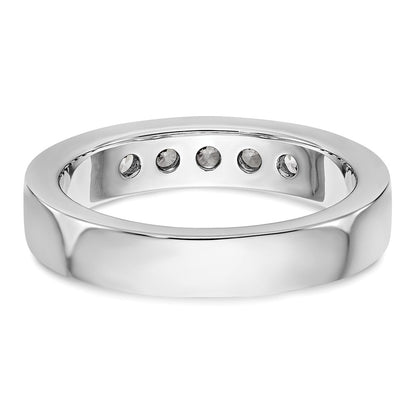0.47ct. CZ Solid Real 14K White Gold 5-Stone Channel Wedding Band Ring