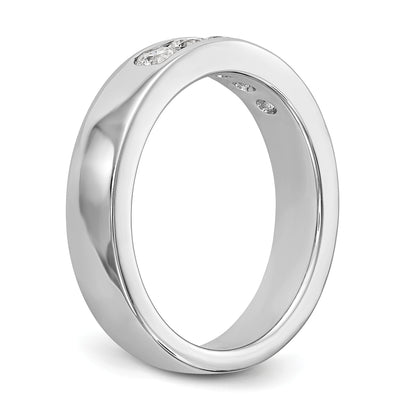 0.47ct. CZ Solid Real 14K White Gold 5-Stone Channel Wedding Band Ring
