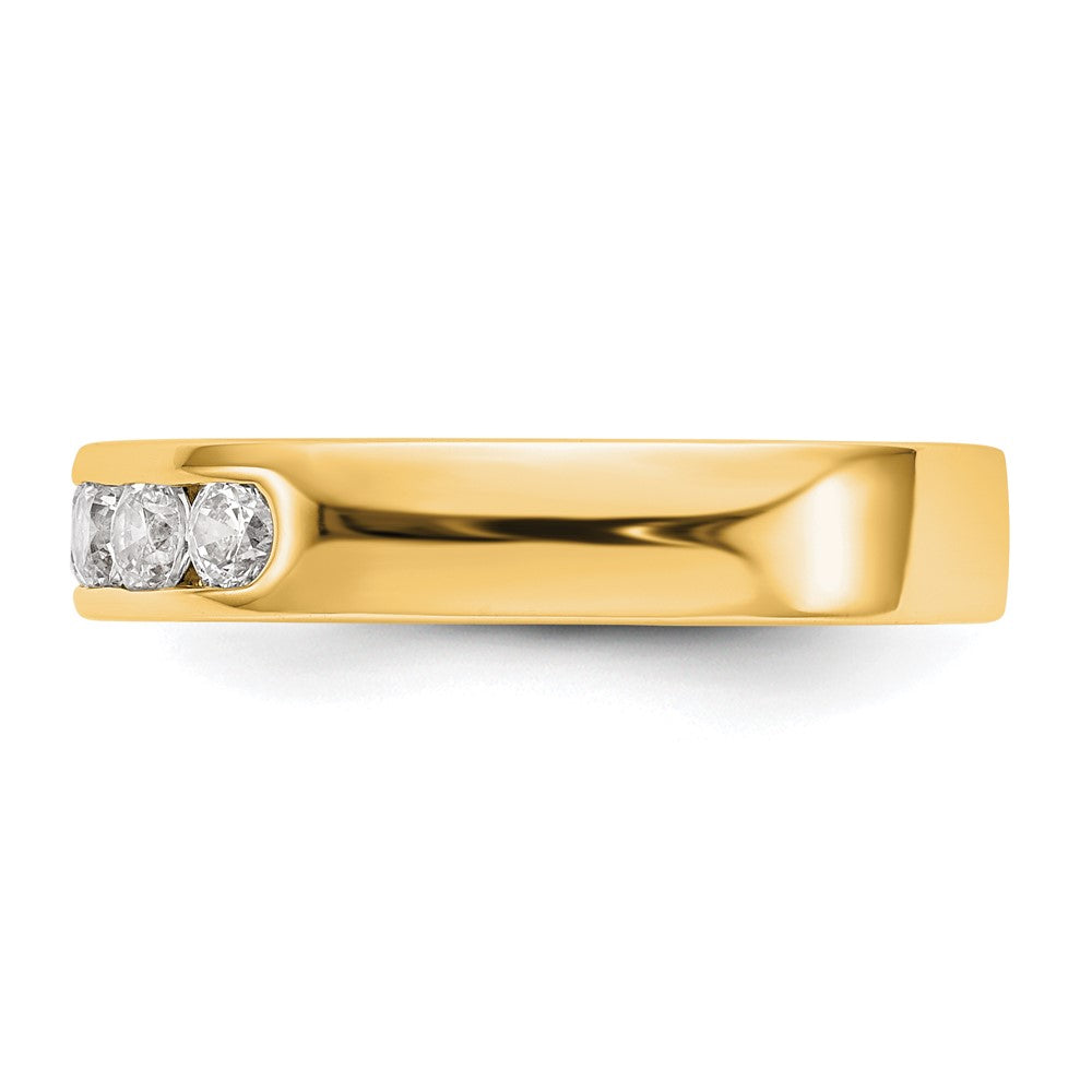 0.47ct. CZ Solid Real 14K Yellow Gold 5-2.9mm Stone Channel Wedding Band Ring