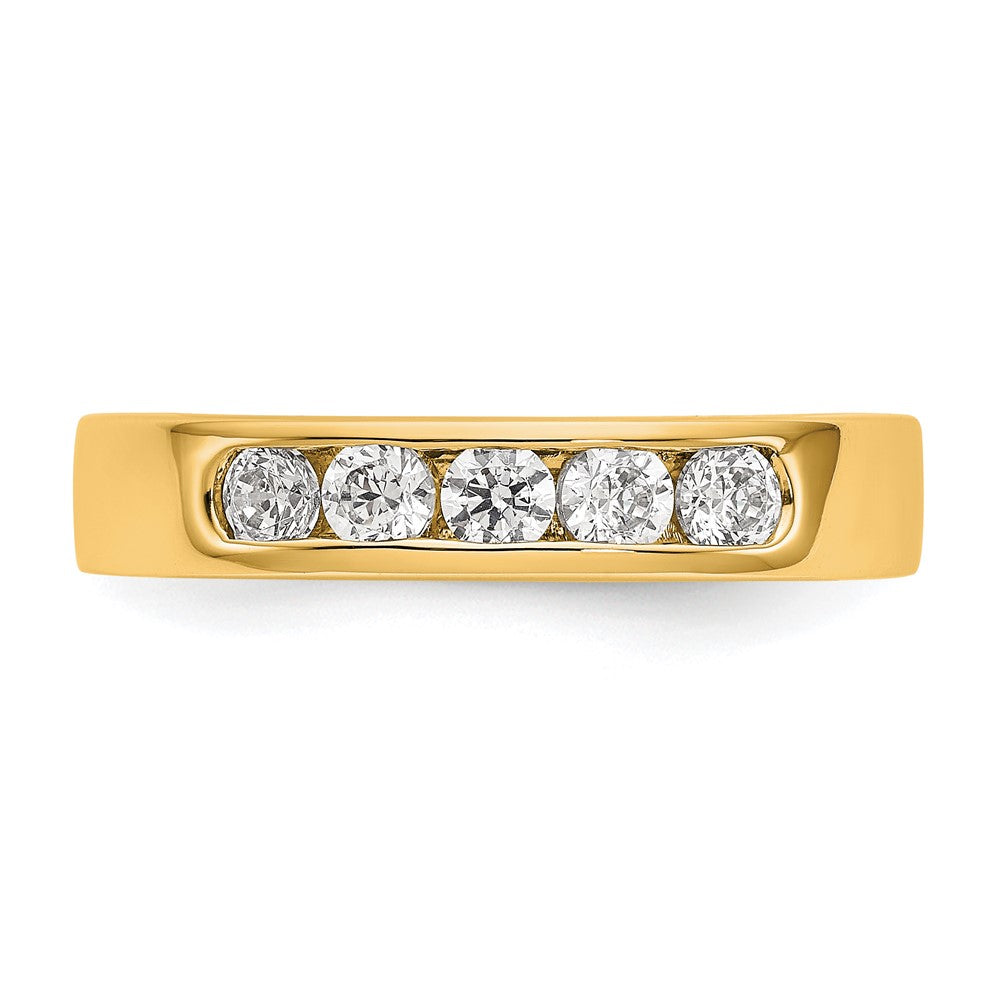 0.47ct. CZ Solid Real 14K Yellow Gold 5-2.9mm Stone Channel Wedding Band Ring