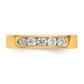 0.47ct. CZ Solid Real 14K Yellow Gold 5-Stone Channel Wedding Band Ring
