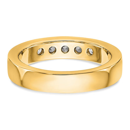 0.47ct. CZ Solid Real 14K Yellow Gold 5-2.9mm Stone Channel Wedding Band Ring