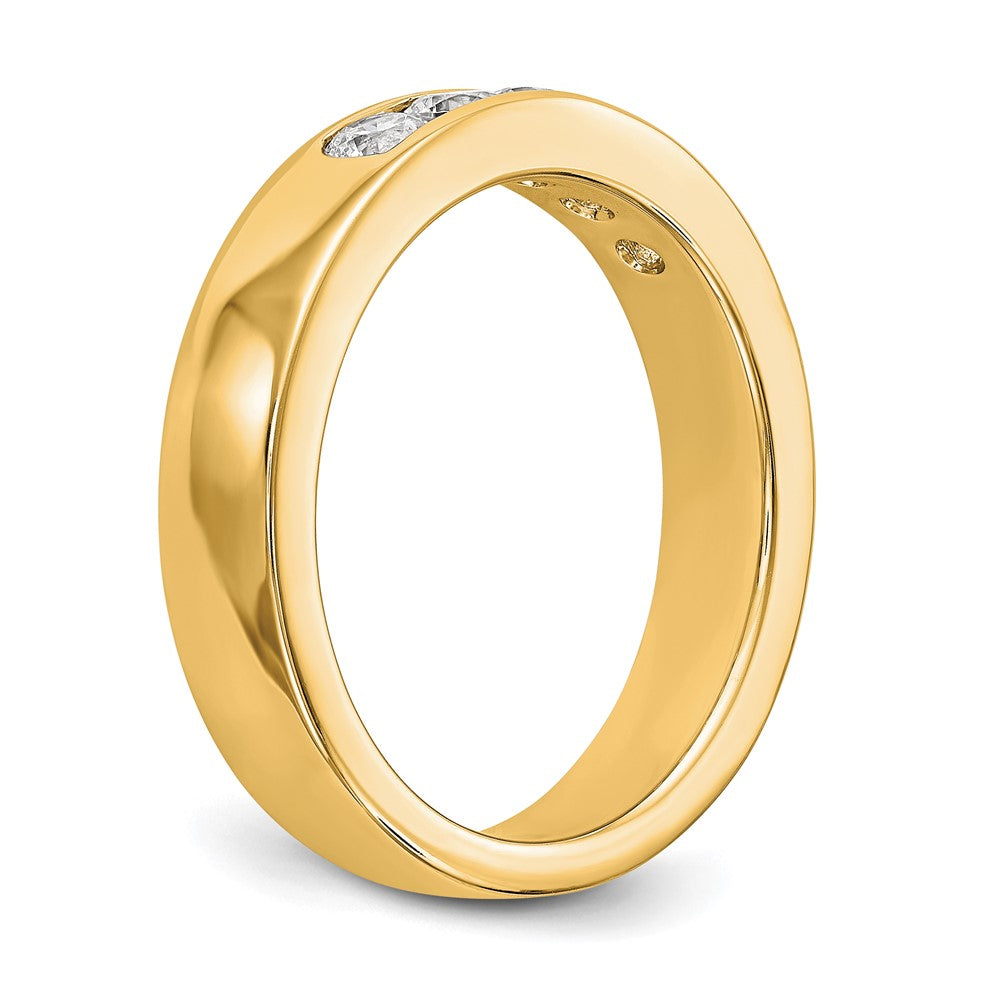 0.47ct. CZ Solid Real 14K Yellow Gold 5-2.9mm Stone Channel Wedding Band Ring