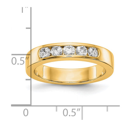 0.47ct. CZ Solid Real 14K Yellow Gold 5-2.9mm Stone Channel Wedding Band Ring