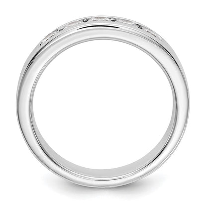0.58ct. CZ Solid Real 14K White Gold 5-Stone Channel Wedding Band Ring