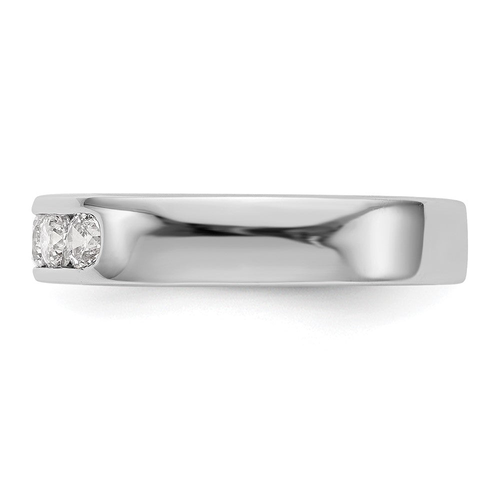 0.58ct. CZ Solid Real 14K White Gold 5-Stone Channel Wedding Band Ring