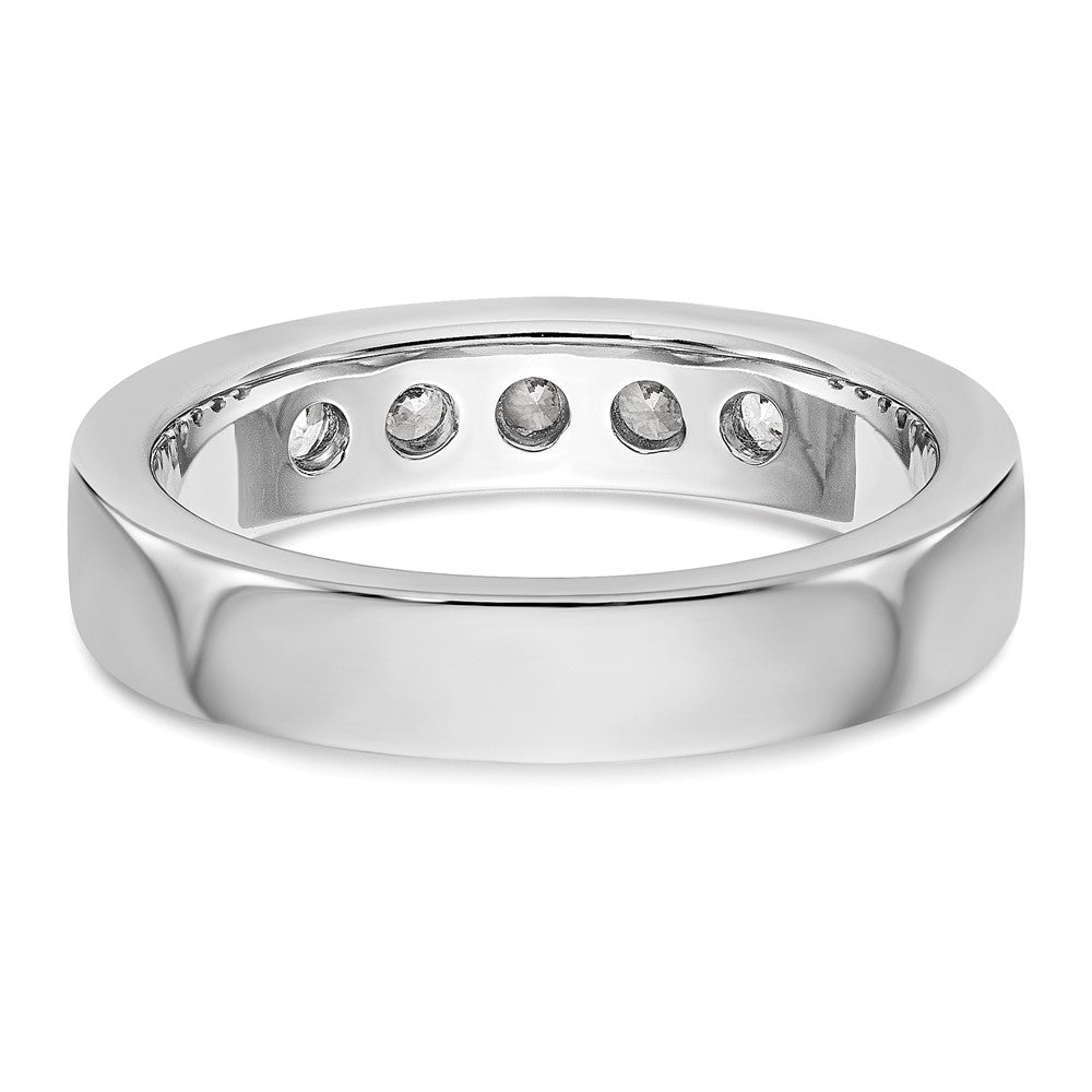 0.58ct. CZ Solid Real 14K White Gold 5-Stone Channel Wedding Band Ring