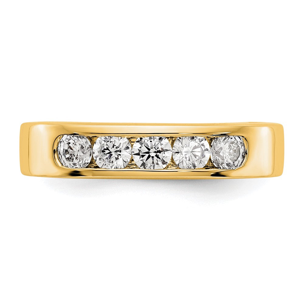 0.58ct. CZ Solid Real 14K Yellow Gold 5-3.1mm Stone Channel Wedding Band Ring