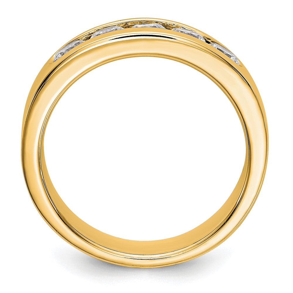 0.75ct. CZ Solid Real 14K Yellow Gold 5-3.4mm Stone Channel Wedding Band Ring
