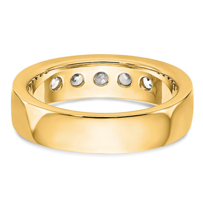 0.75ct. CZ Solid Real 14K Yellow Gold 5-3.4mm Stone Channel Wedding Band Ring