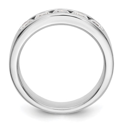 1.00ct. CZ Solid Real 14K White Gold 5-Stone Channel Wedding Band Ring