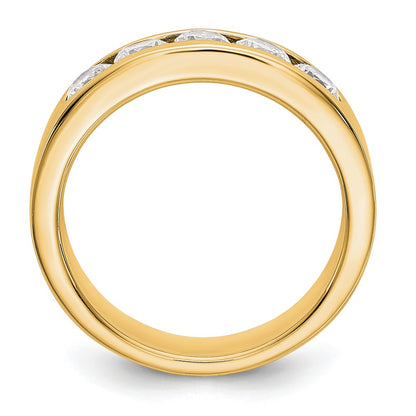 1.00ct. CZ Solid Real 14K Yellow Gold 5-3.8mm Stone Channel Wedding Band Ring