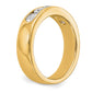 1.00ct. CZ Solid Real 14K Yellow Gold 5-3.8mm Stone Channel Wedding Band Ring
