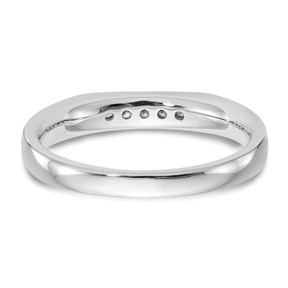 0.09ct. CZ Solid Real 14K White Gold 5-Stone Channel Wedding Band Ring