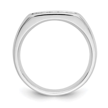 0.20ct. CZ Solid Real 14K White Gold 5-Stone Channel Wedding Band Ring
