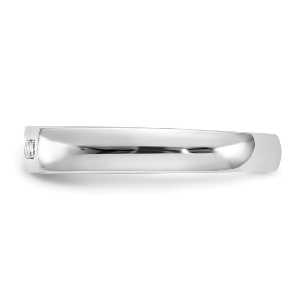 0.20ct. CZ Solid Real 14K White Gold 5-Stone Channel Wedding Band Ring