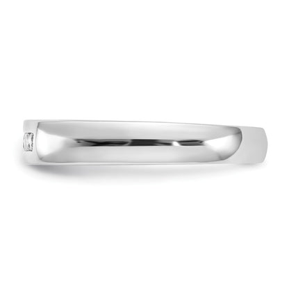 0.20ct. CZ Solid Real 14K White Gold 5-Stone Channel Wedding Band Ring