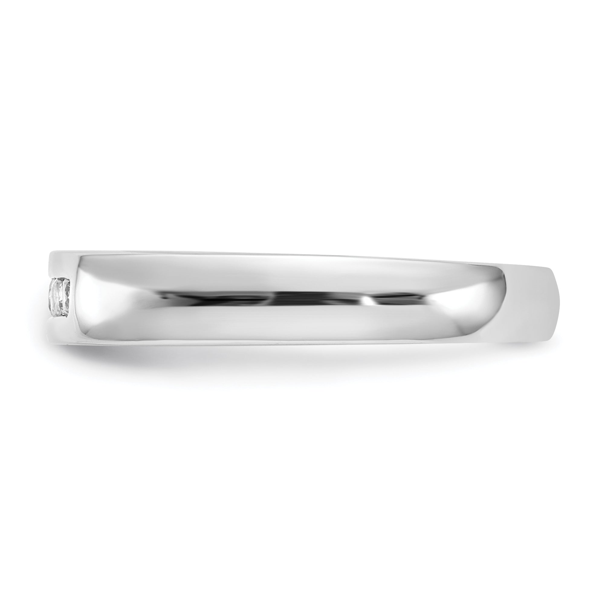0.20ct. CZ Solid Real 14K White Gold 5-Stone Channel Wedding Band Ring