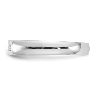 0.20ct. CZ Solid Real 14K White Gold 5-Stone Channel Wedding Band Ring