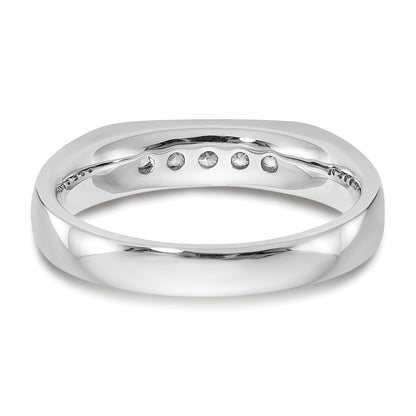 0.20ct. CZ Solid Real 14K White Gold 5-Stone Channel Wedding Band Ring