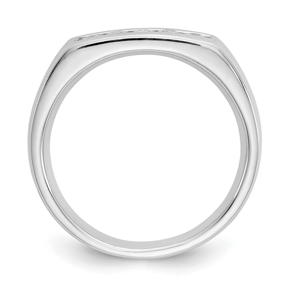 0.25ct. CZ Solid Real 14K White Gold 5-Stone Channel Wedding Band Ring