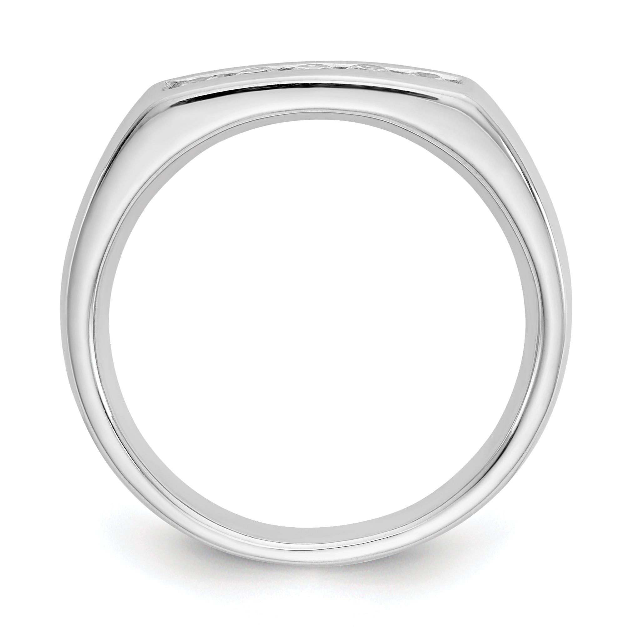 0.25ct. CZ Solid Real 14K White Gold 5-Stone Channel Wedding Band Ring