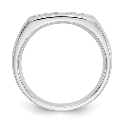 0.25ct. CZ Solid Real 14K White Gold 5-Stone Channel Wedding Band Ring