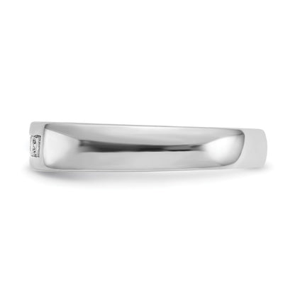 0.25ct. CZ Solid Real 14K White Gold 5-Stone Channel Wedding Band Ring