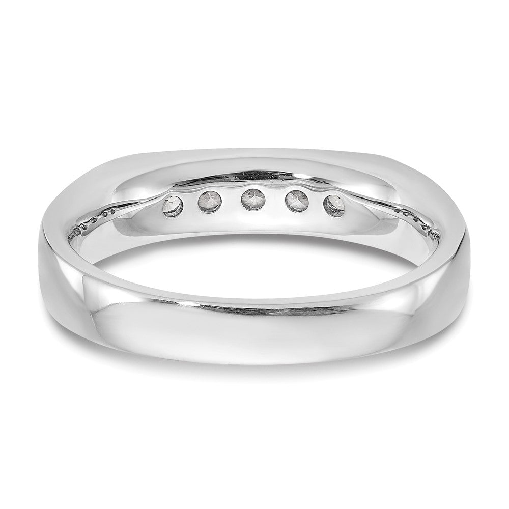0.25ct. CZ Solid Real 14K White Gold 5-Stone Channel Wedding Band Ring