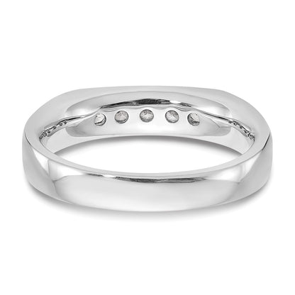 0.25ct. CZ Solid Real 14K White Gold 5-Stone Channel Wedding Band Ring