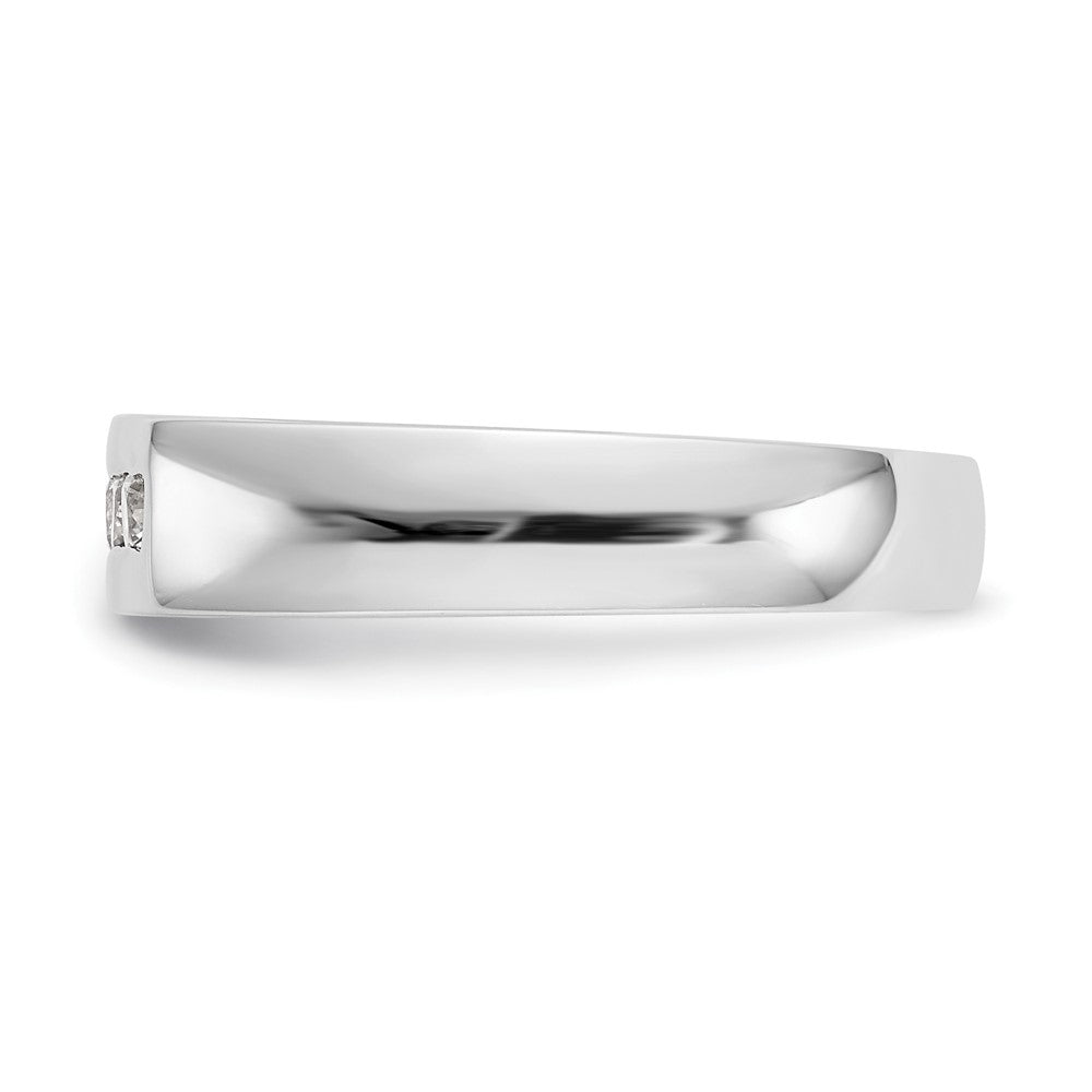 0.33ct. CZ Solid Real 14K White Gold 5-Stone Channel Wedding Band Ring