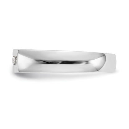 14K White Gold 5-Stone Real Diamond Channel Band