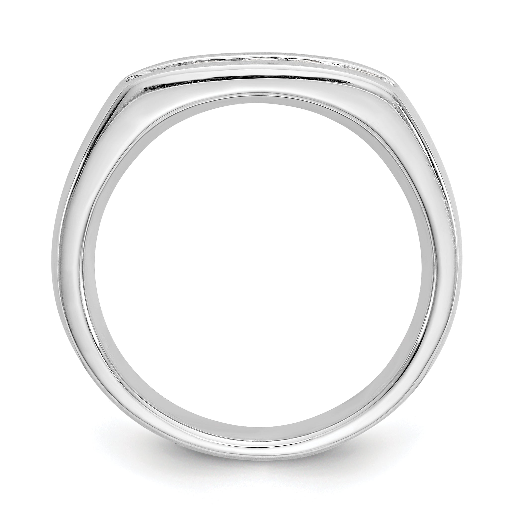 0.40ct. CZ Solid Real 14K White Gold 5-Stone Channel Wedding Band Ring
