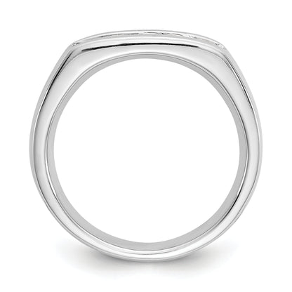 0.40ct. CZ Solid Real 14K White Gold 5-Stone Channel Wedding Band Ring