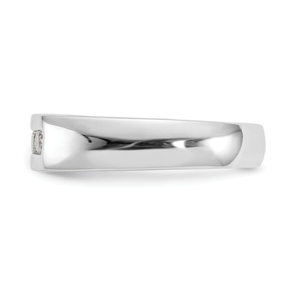 0.40ct. CZ Solid Real 14K White Gold 5-Stone Channel Wedding Band Ring