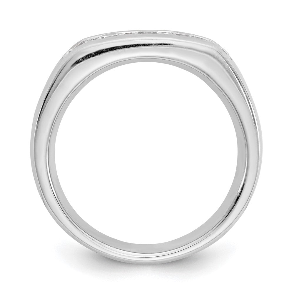 0.63ct. CZ Solid Real 14K White Gold 5-Stone Channel Wedding Band Ring
