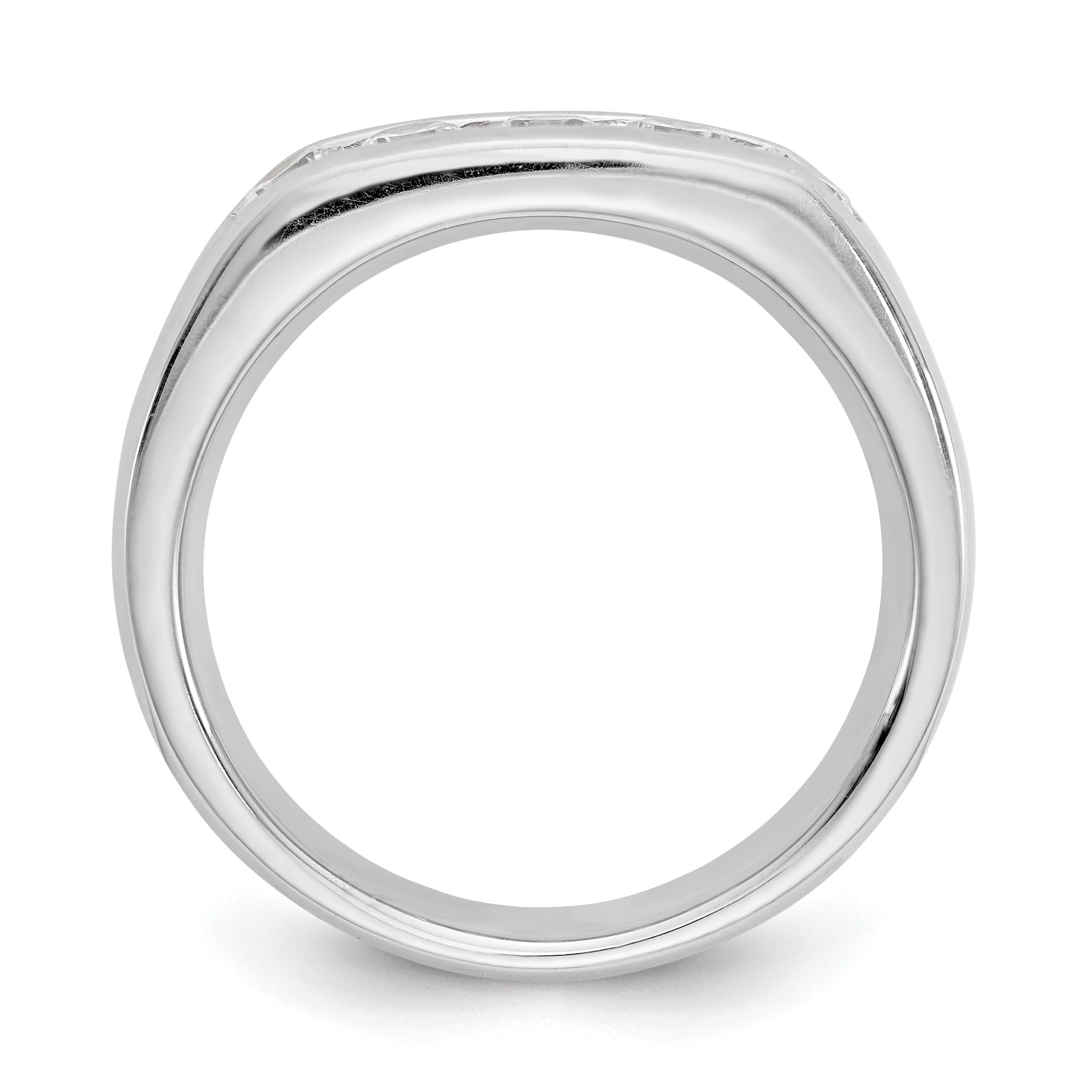 0.63ct. CZ Solid Real 14K White Gold 5-Stone Channel Wedding Band Ring