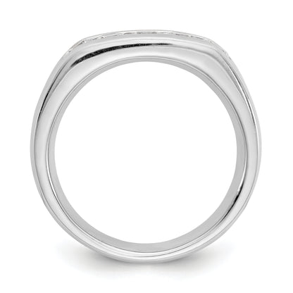 0.63ct. CZ Solid Real 14K White Gold 5-Stone Channel Wedding Band Ring