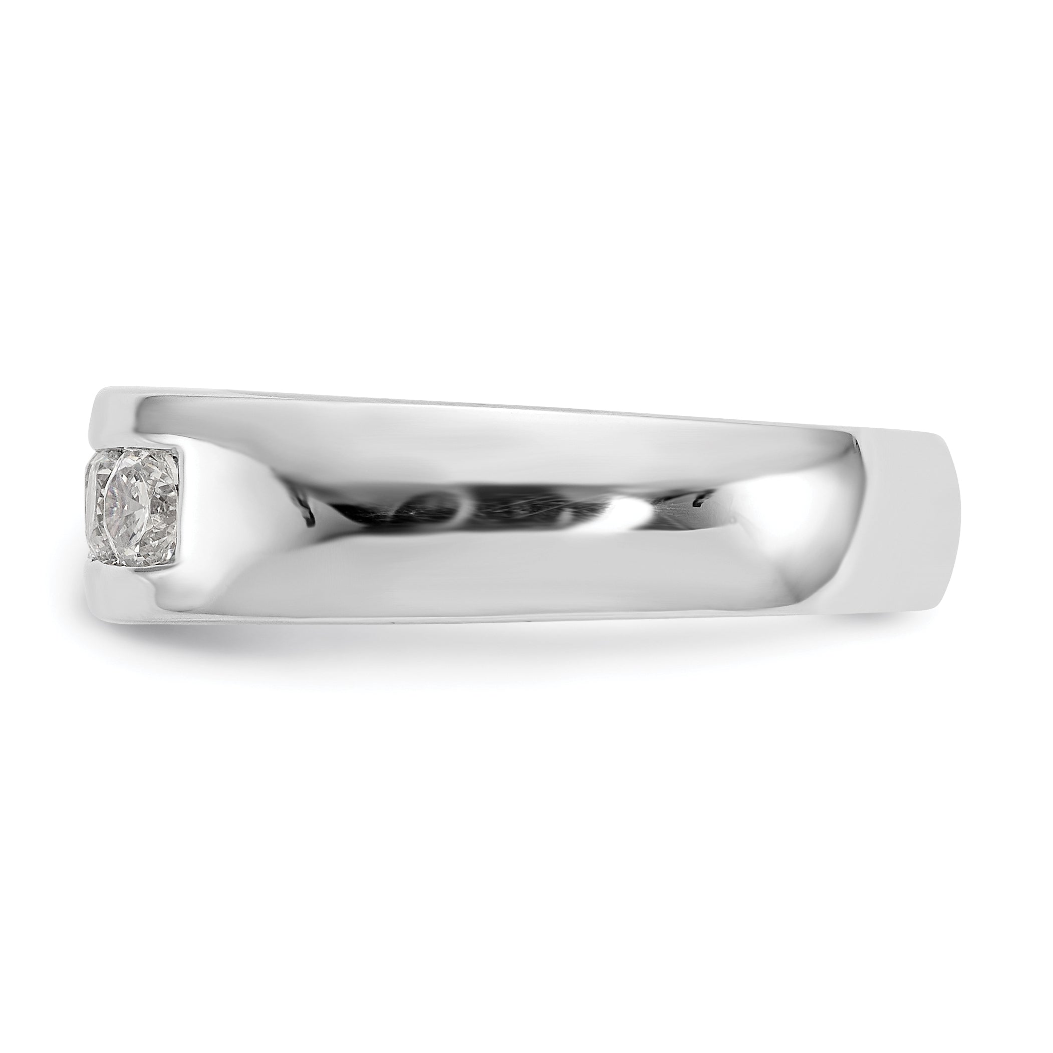 0.63ct. CZ Solid Real 14K White Gold 5-Stone Channel Wedding Band Ring