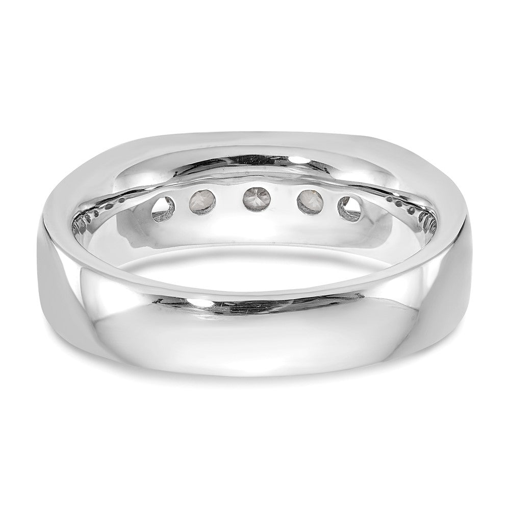 0.63ct. CZ Solid Real 14K White Gold 5-Stone Channel Wedding Band Ring