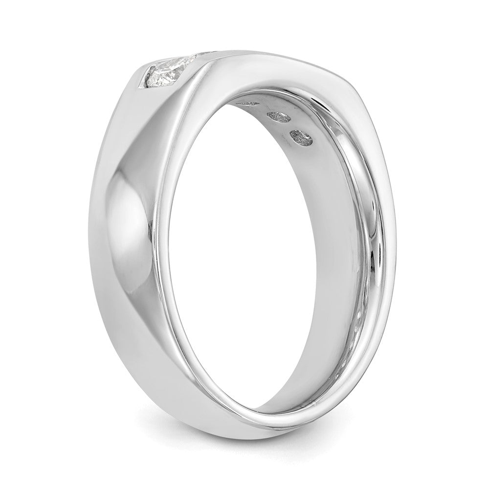 0.63ct. CZ Solid Real 14K White Gold 5-Stone Channel Wedding Band Ring
